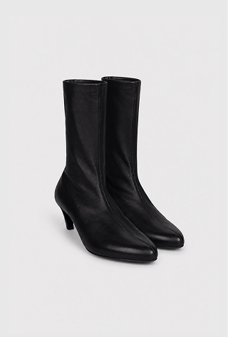 Harlow Mid Boot 55 Black Stretch Nappa Leather