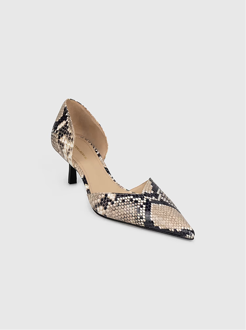 Victoria Angle D'Orsay Pump 55 Natural Brown Snake Print Leather