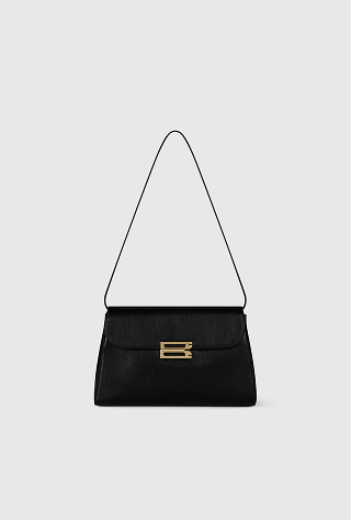 Dorian Trapeze Bag Black Shiny Calf Leather