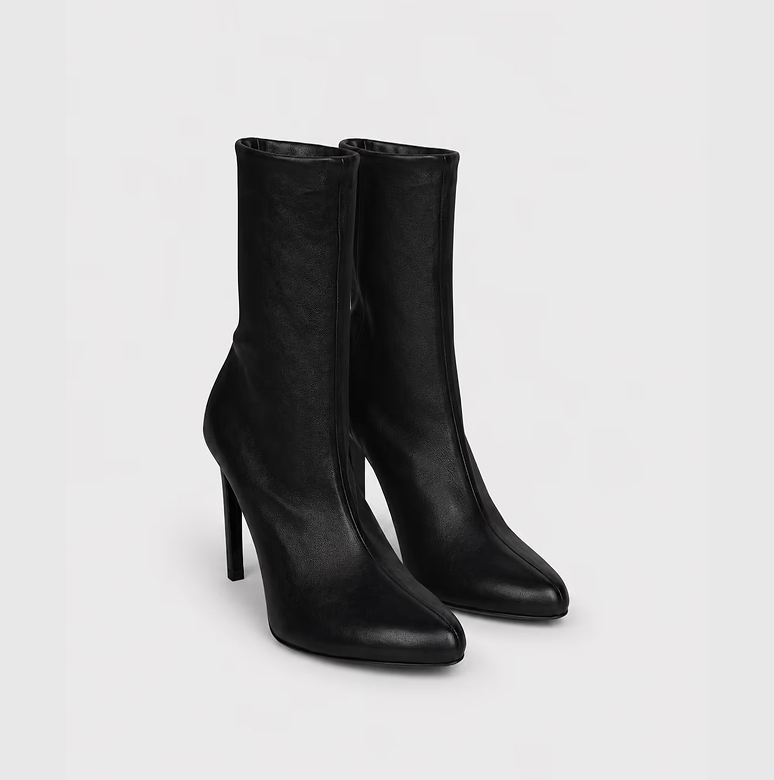 Harlow Mid Boot 100 Black Stretch Nappa Leather