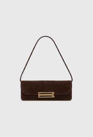Dorian East-West Clutch Burgundy Suede