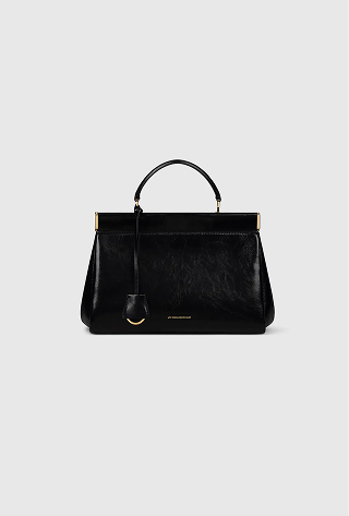 Sloane Frame Bag 28 Black Distressed Leather