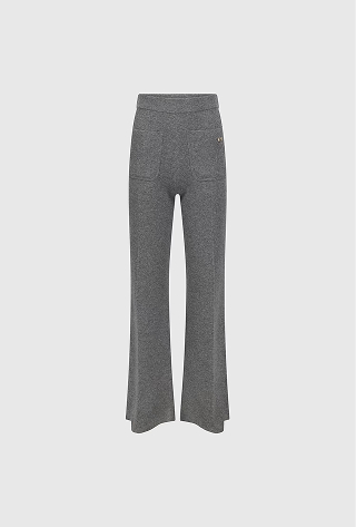 Alina Knitted Trouser In Mid Grey