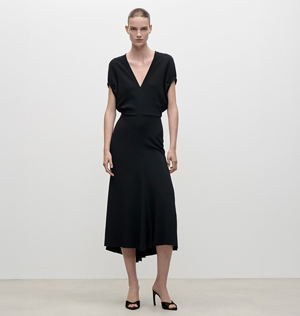 Edith Midi Dress In Black