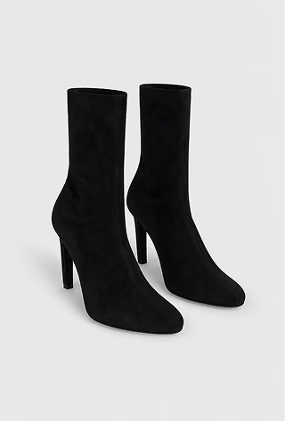 Harlow Mid Boot 100 Black Stretch Suede