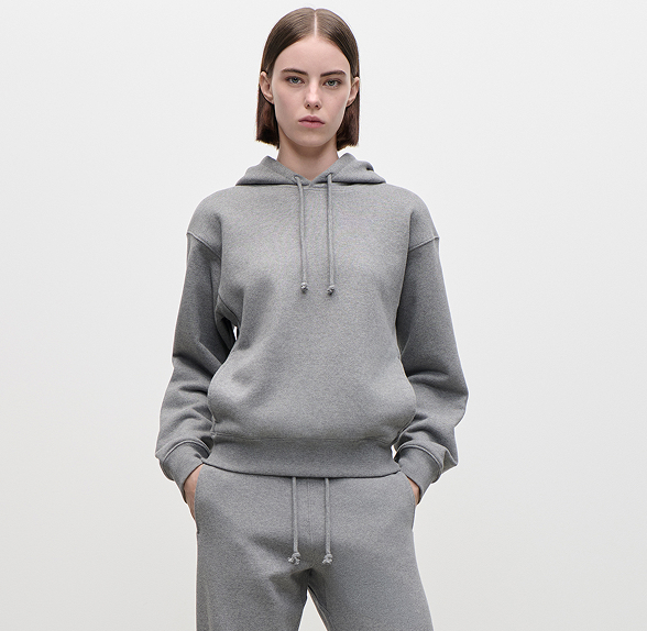 Mica Hoodie In Mid Grey Marl