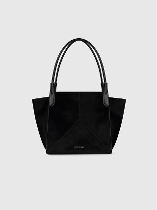 Victoria Tote Black Hair Calf Leather