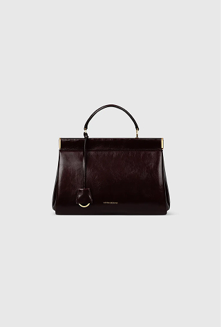 Sloane Frame Bag 28 Burgundy Distressed Leather