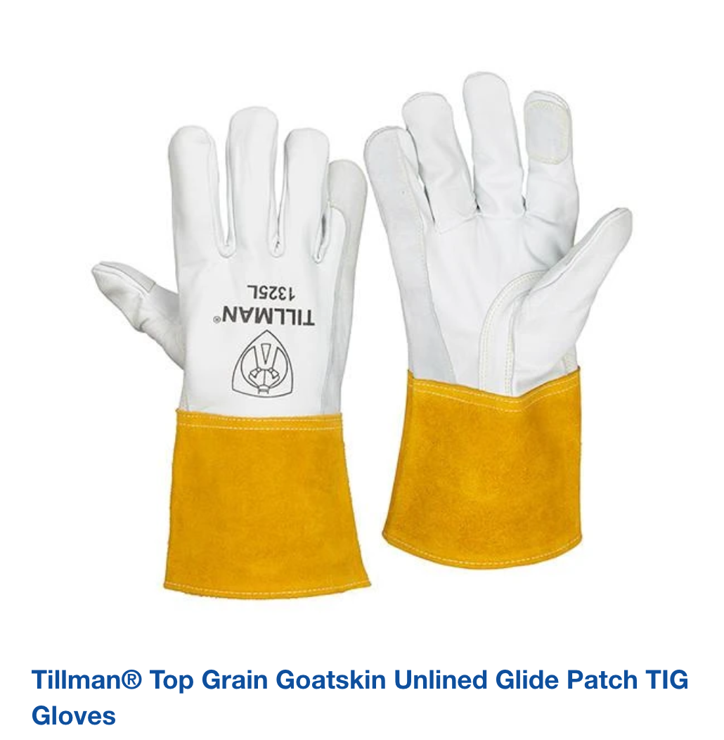 Tillman® Top Grain Goatskin Unlined Glide Patch TIG Gloves
