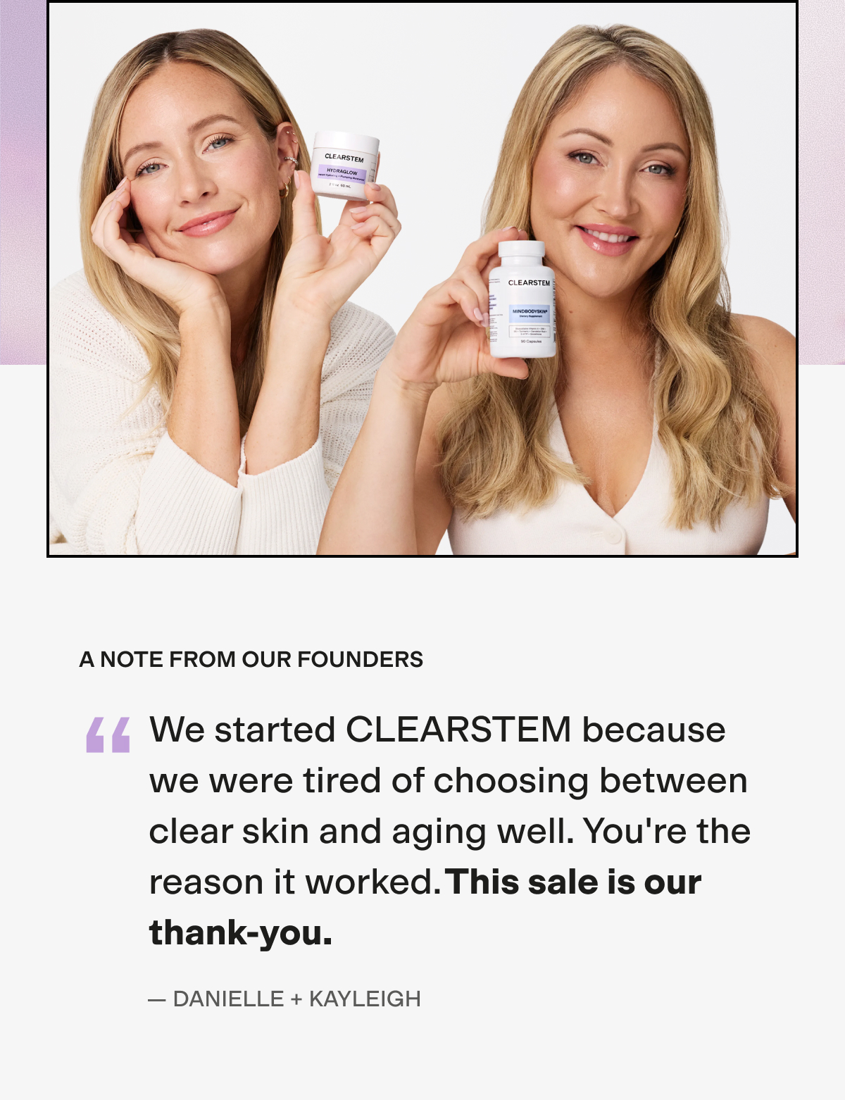A note from our founders: