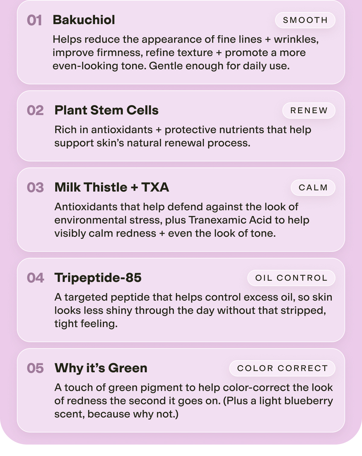 SMOOTH OVER Ingredient Breakdown