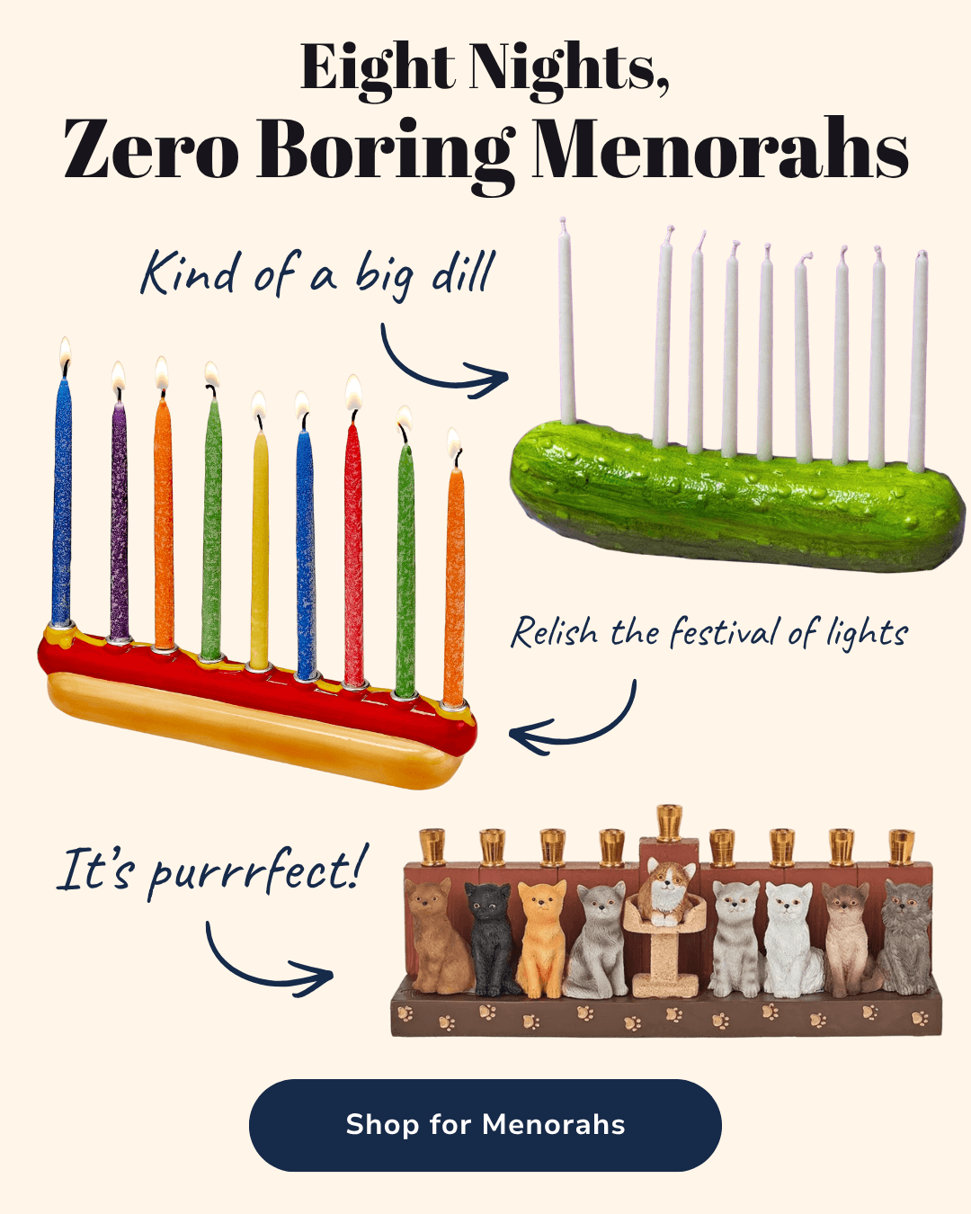 Fun Menorahs