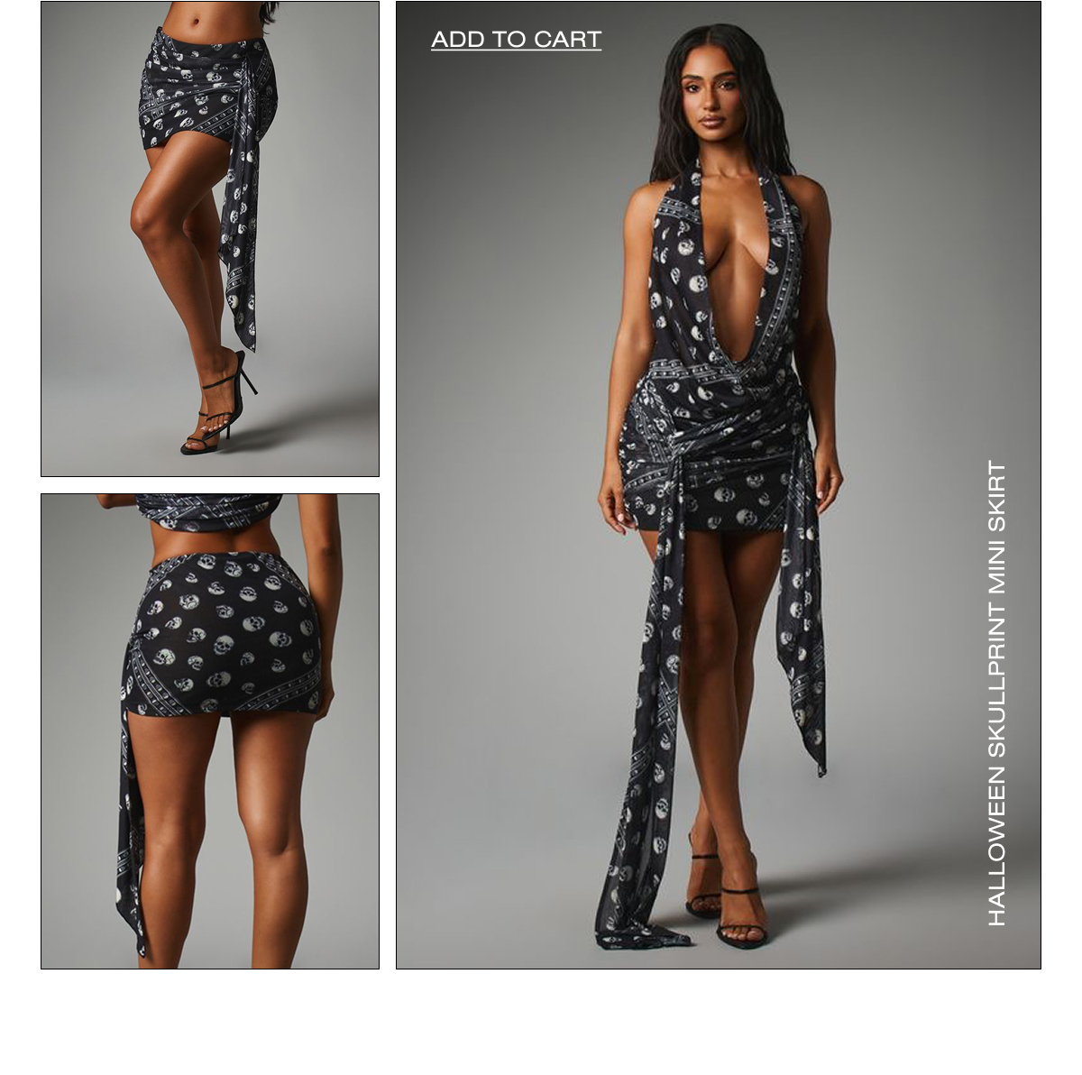 HALLOWEEN SKULLPRINT MINI SKIRT 