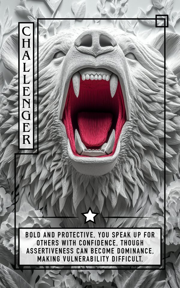 The Challenger, an archetype card from the Enneagram set