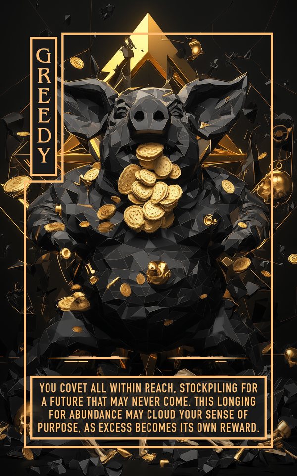 Greed, a shadow archetype card from Pandora&rsquo;s Box