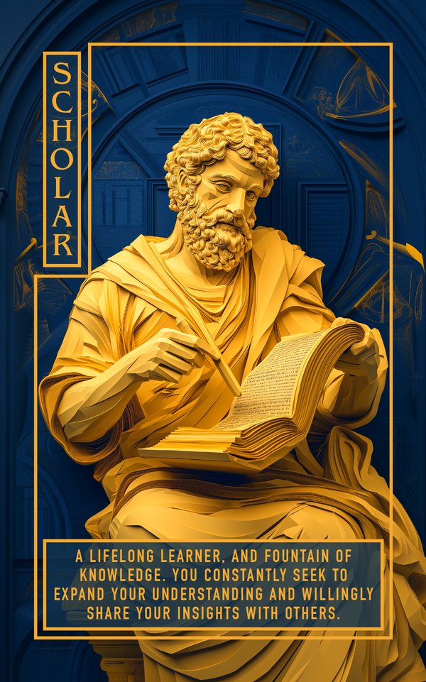 The Scholar, an archetype card from the Philosopher&rsquo;s Kit