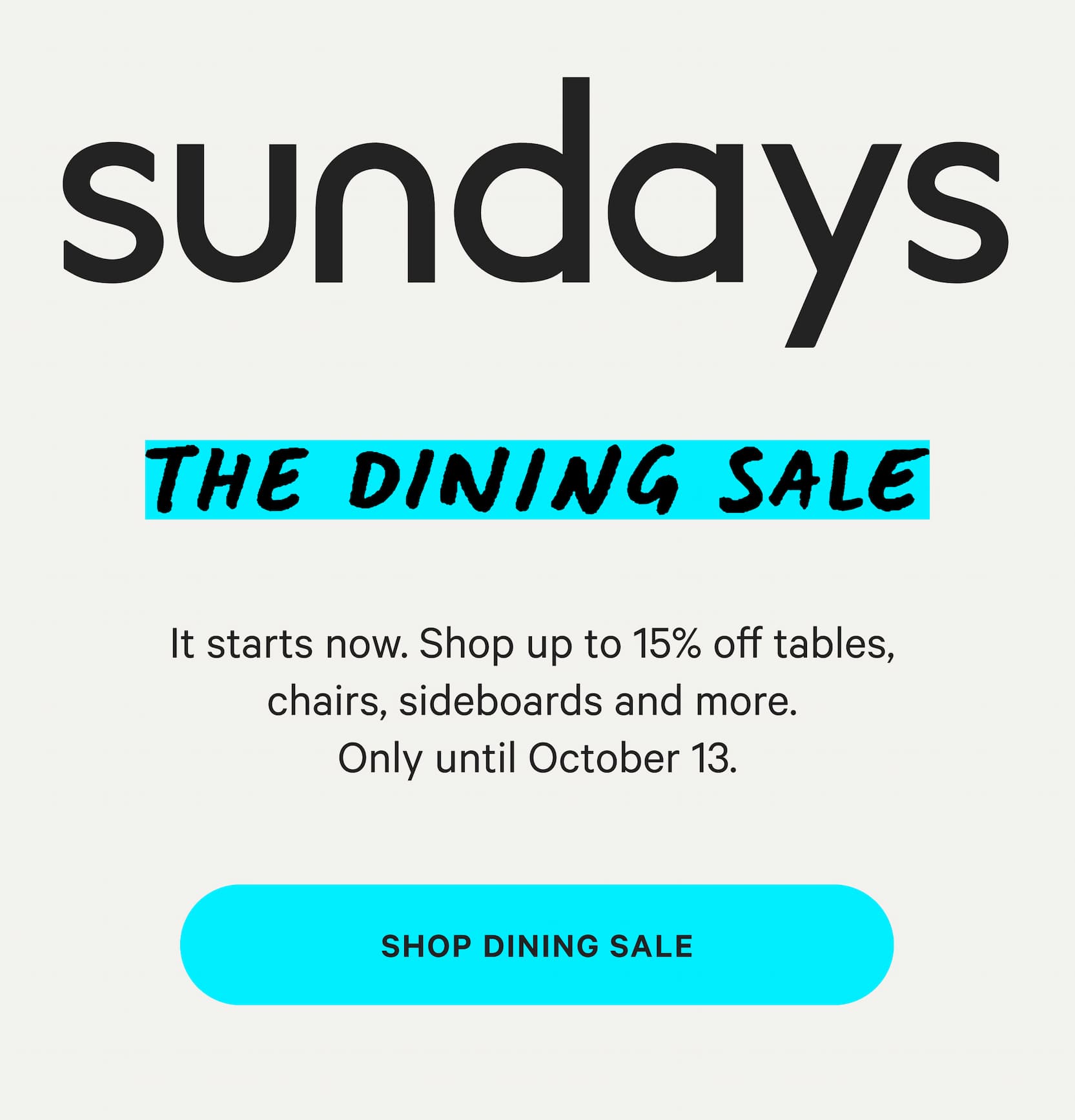 sundays - the dining sale