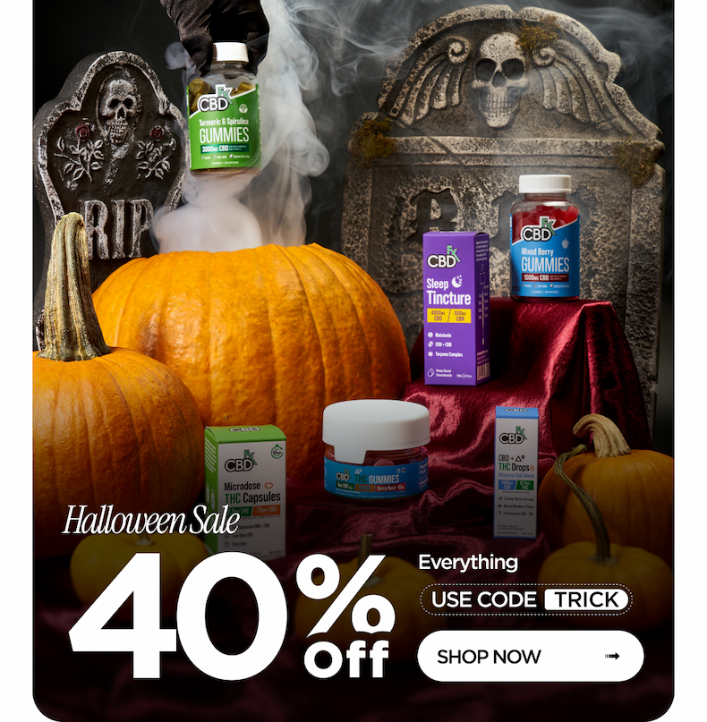 Halloween Sale. 40% Off Everything. Use Code TRICK. Shop Now