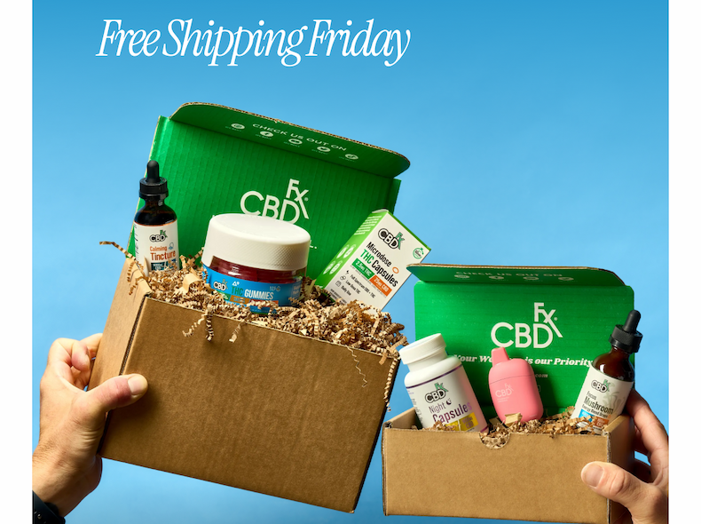 Free Shipping Friday: CBDfx boxes with tinctures, gummies, capsules and a vape
