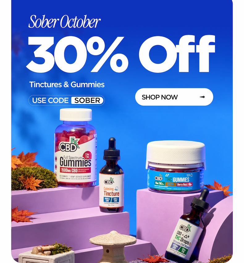 Sober October 30% Off Tinctures & Gummies