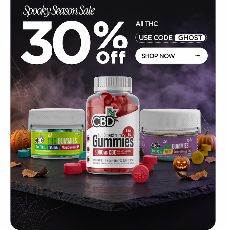Spooky Season Sale. 30% Off All THC. Use Code GHOST. Shop Now