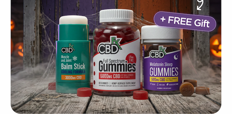 Muscle & Joint Balm Stick, Full Spectrum Gummies, Melatonin Sleep Gummies + FREE Gift