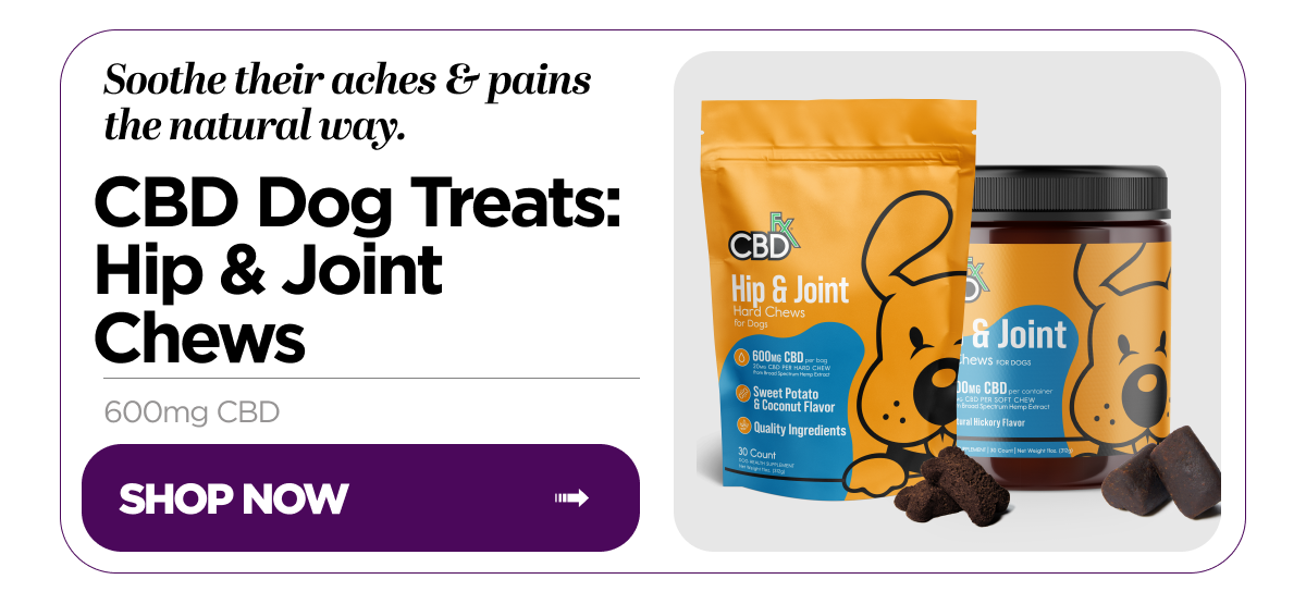Soothe their aches & pains the natural way. CBD Dog Treats: Hip & Joint Chews, 600mg CBD. Shop Now