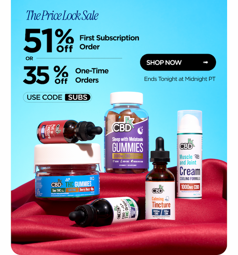 The Price Lock Sale: 51% Off First Subscription Order or 35% Off One-Time Orders. Shop Now. Ends Tonight at Midnight PT. Use code SUBS