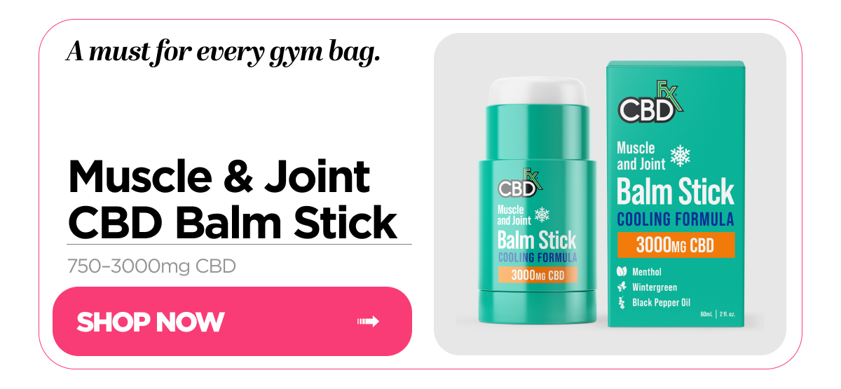 A must for every gym bag. Muscle & Joint CBD Balm Stick. 750–3000mg CBD. Shop Now