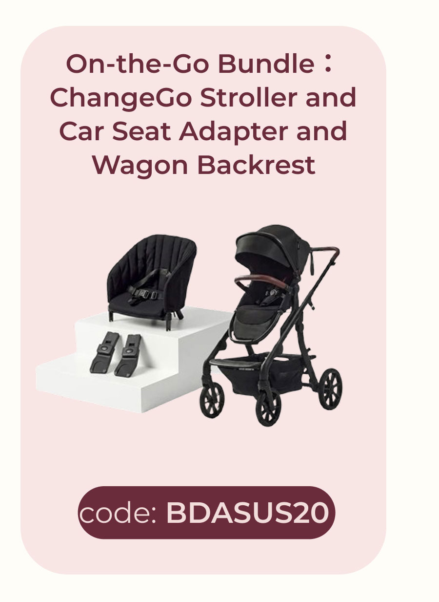 On-the-Go Bundle：ChangeGo Stroller and Car Seat Adapter and Wagon Backrest