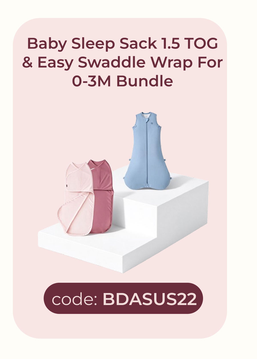 Baby Sleep Sack 1.5 TOG & Easy Swaddle Wrap For 0-3M Bundle