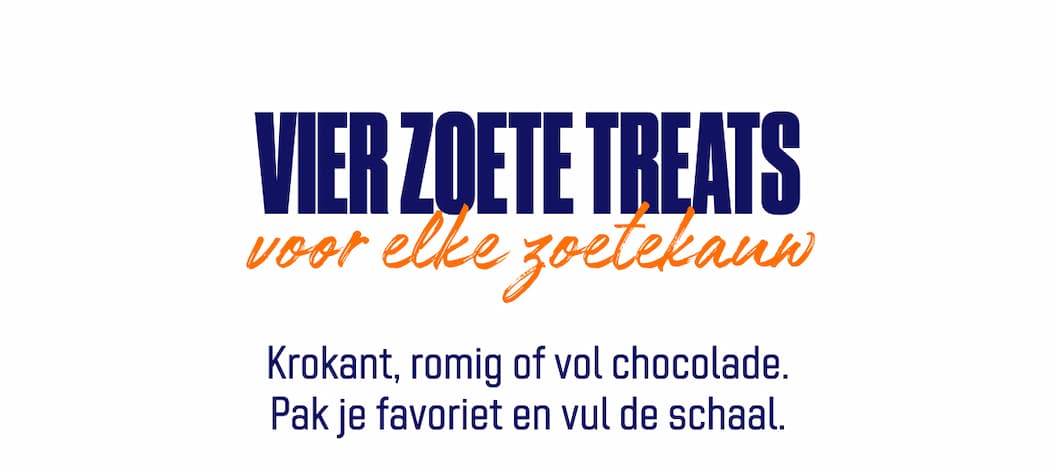 Krokant, romig of vol chocolade. Pak je favoriet en vul de schaal.