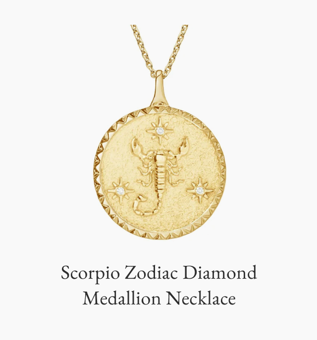 Scorpio Zodiac Diamond Medallion Necklace