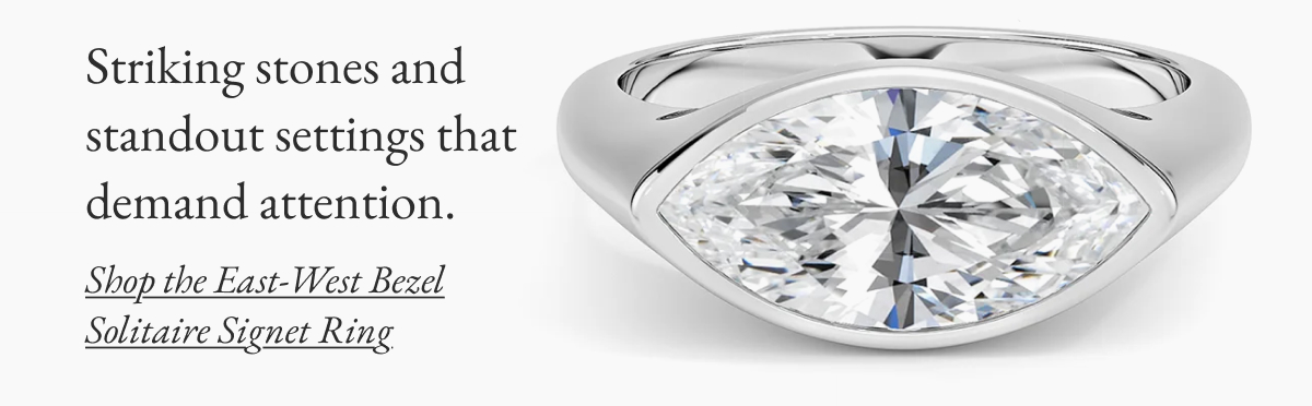 Shop the East-West Bezel Solitaire Signet Ring
