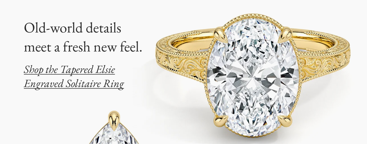 Shop the Tapered Elsie Engraved Solitaire Ring