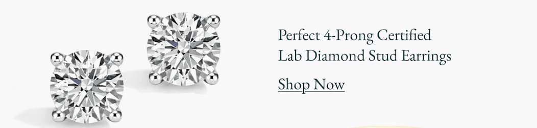 Perfect 4-Prong Certified Lab Diamond Stud Earrings