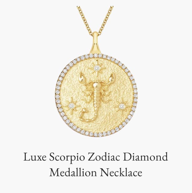 Luxe Scorpio Zodiac Diamond Medallion Necklace