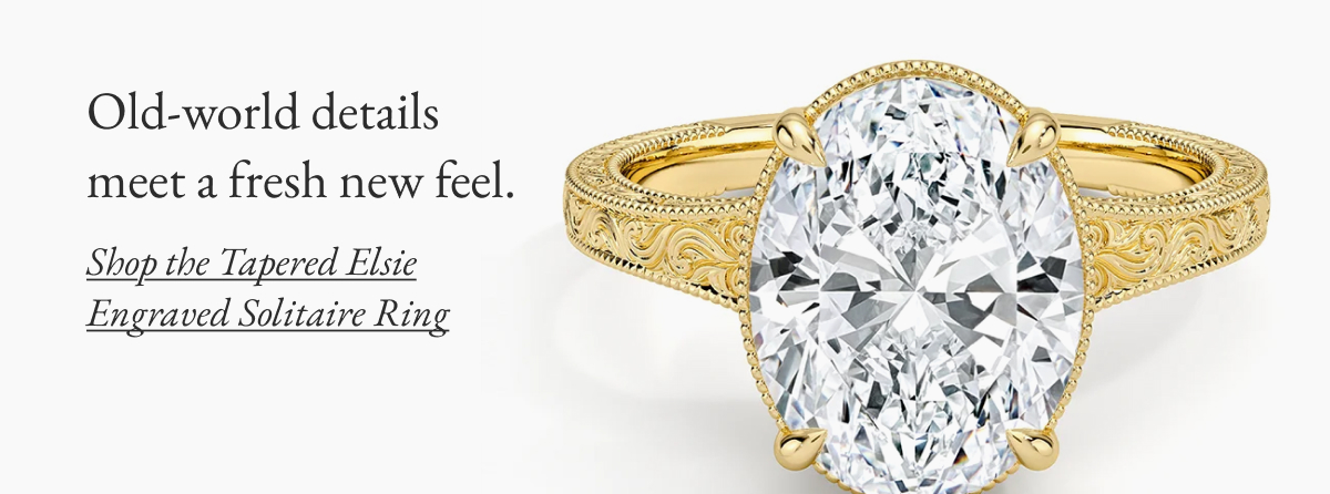 Shop the Tapered Elsie Engraved Solitaire Ring