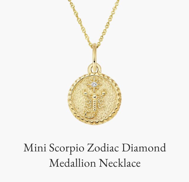Mini Scorpio Zodiac Diamond Medallion Necklace