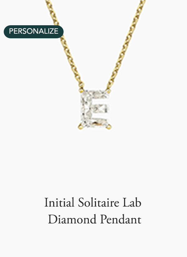 Initial Solitaire Lab Diamond Pendant