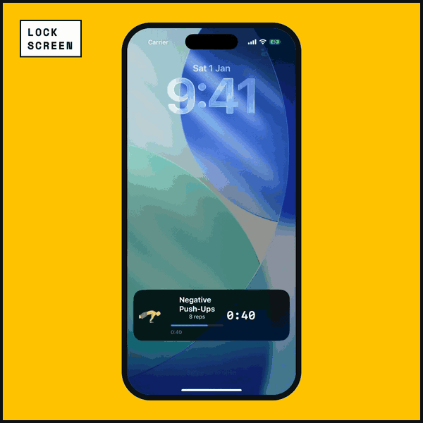 A hands-free set counting down on the lock screen