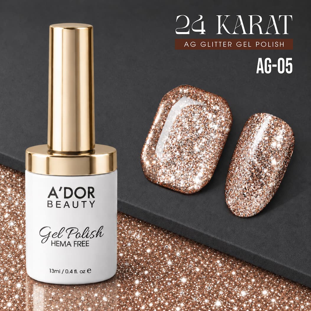 A'DOR 24 Karat AG-05, bronze glitter gel