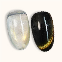 LDS Midnight Merry RB12 Dark Gold, shown over clear and over black