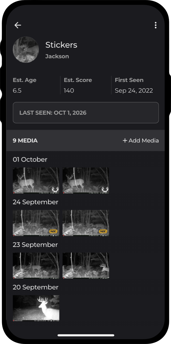 Deer Profile screen in the Command app