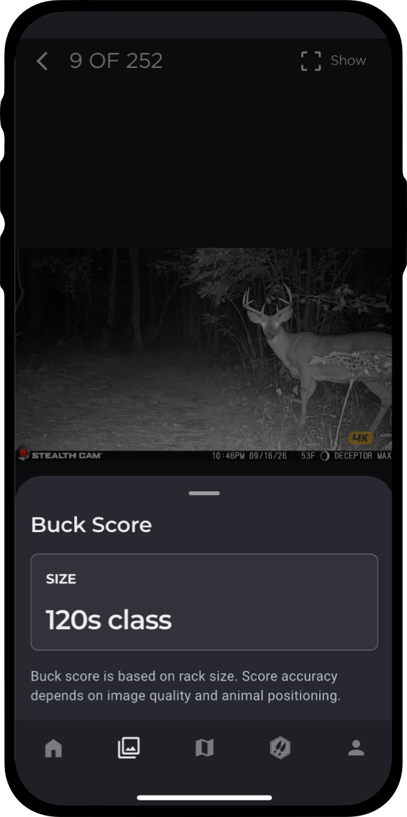 Buck Score result screen in the Command app