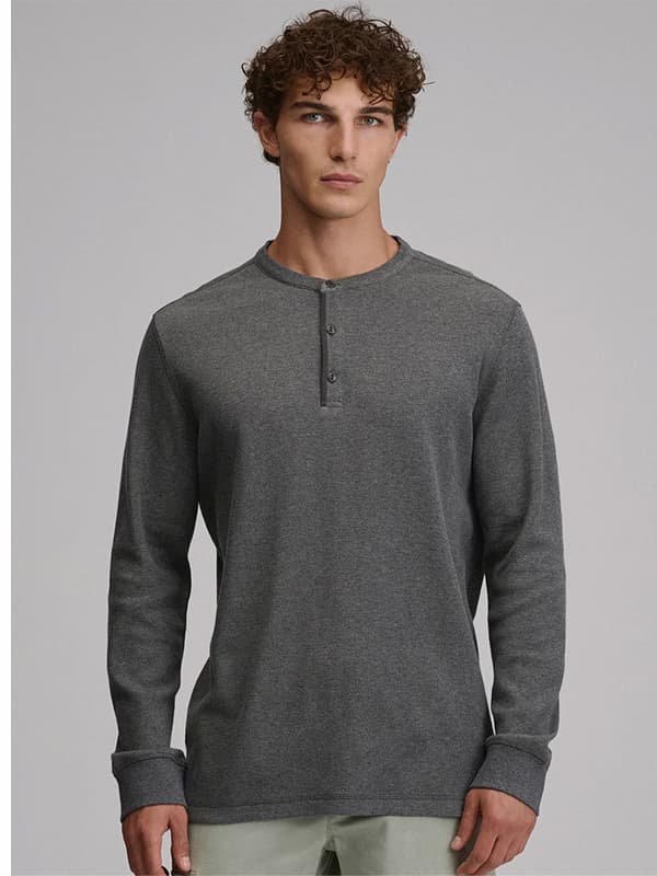 Men's Birds Eye Long-Sleeve Thermal Henley