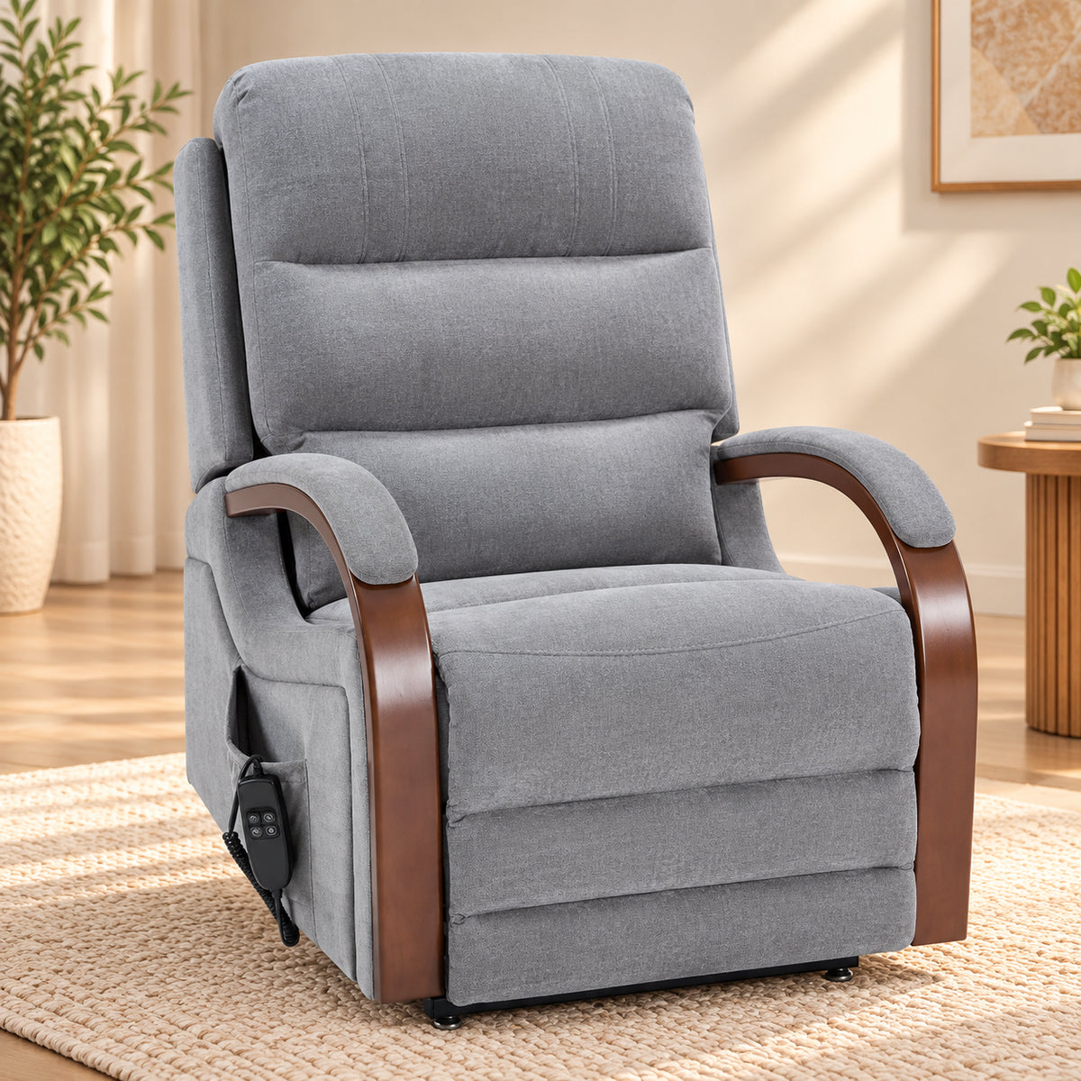 EasyHold lift chair in Gray chenille