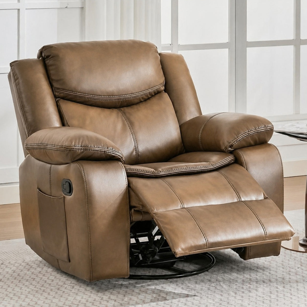 Reclined with the footrest raised