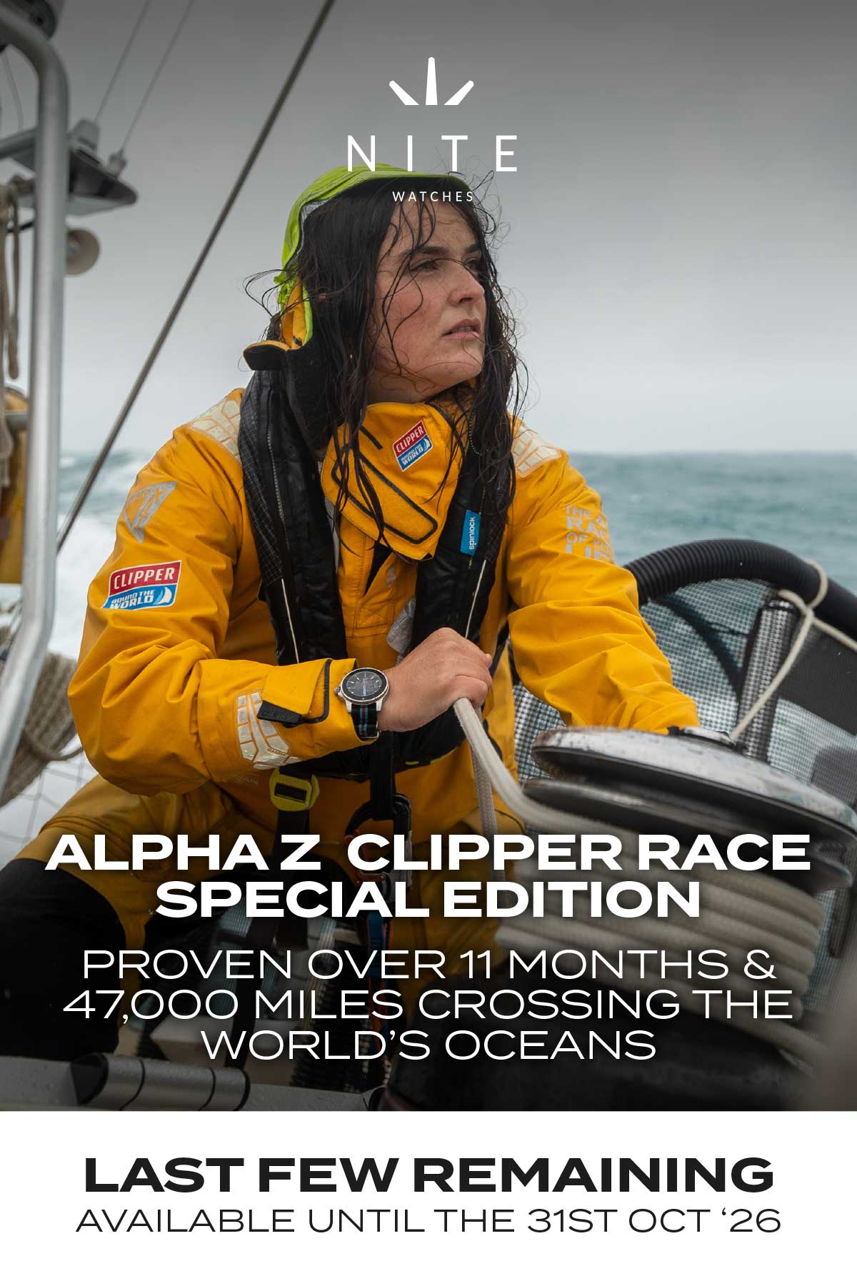 Sailor Trimming Sail Wearing ALPHA Z Watch