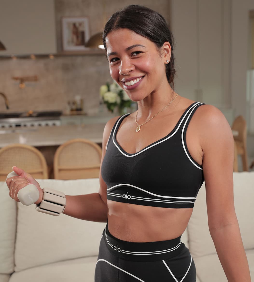 Jo, in workout gear